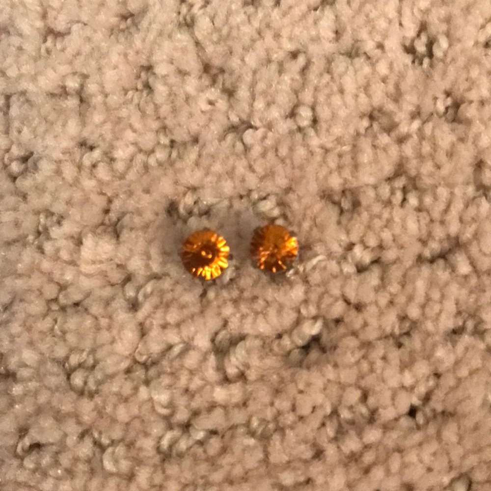 Orange/gold jewel stud earring